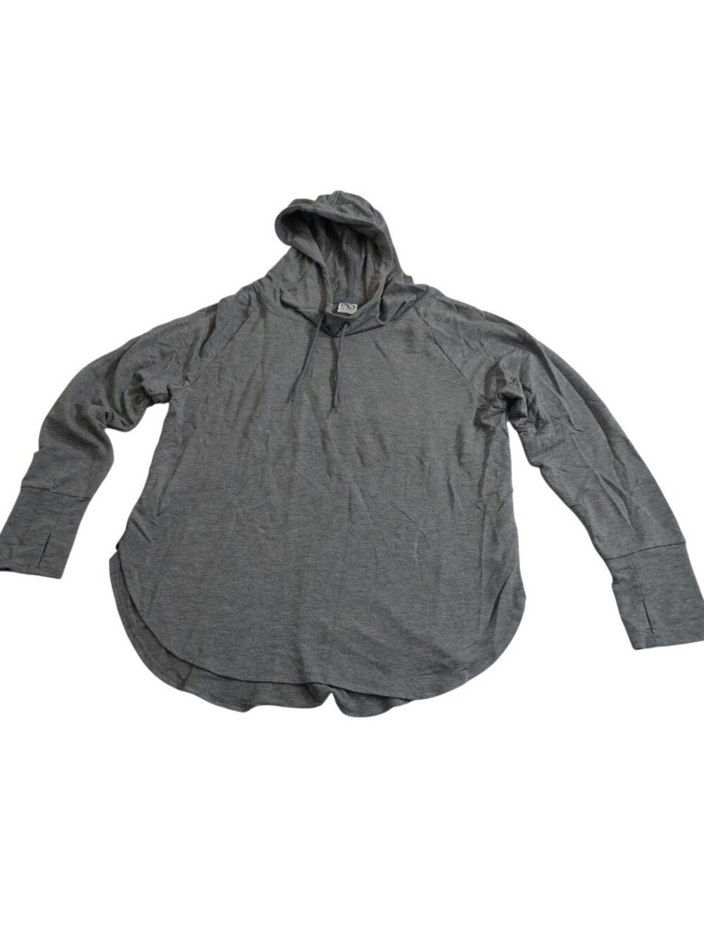 Athletic Works Soft Pullover Hoodie Heather Grey Women Size L 12-14 Thumb Hole